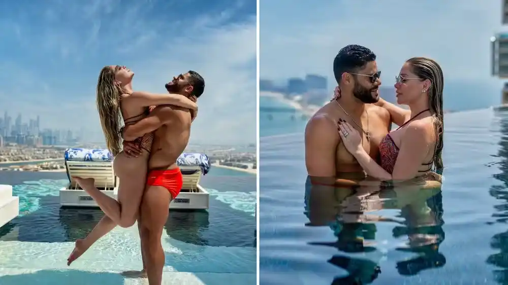 Image from globo.com I Últimas notícias: jornalismo, esporte e entretenimento: 🏖️ *Hulk* e *esposa* mostram novos cliques de *lua de mel luxuosa* em...