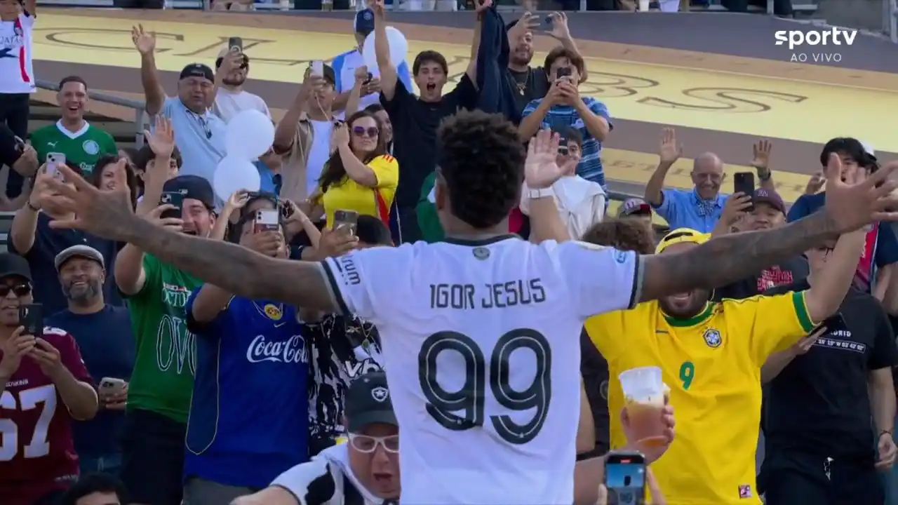 Image from DL esporte: *_โ ๐๐ก๐ง๐๐ฅ๐ฉ๐๐๐ข_* _๐ซ๐ท PSG 0x1 Botafogo ๐ง๐ท_ โฑ๏ธ Igor Jesus ...