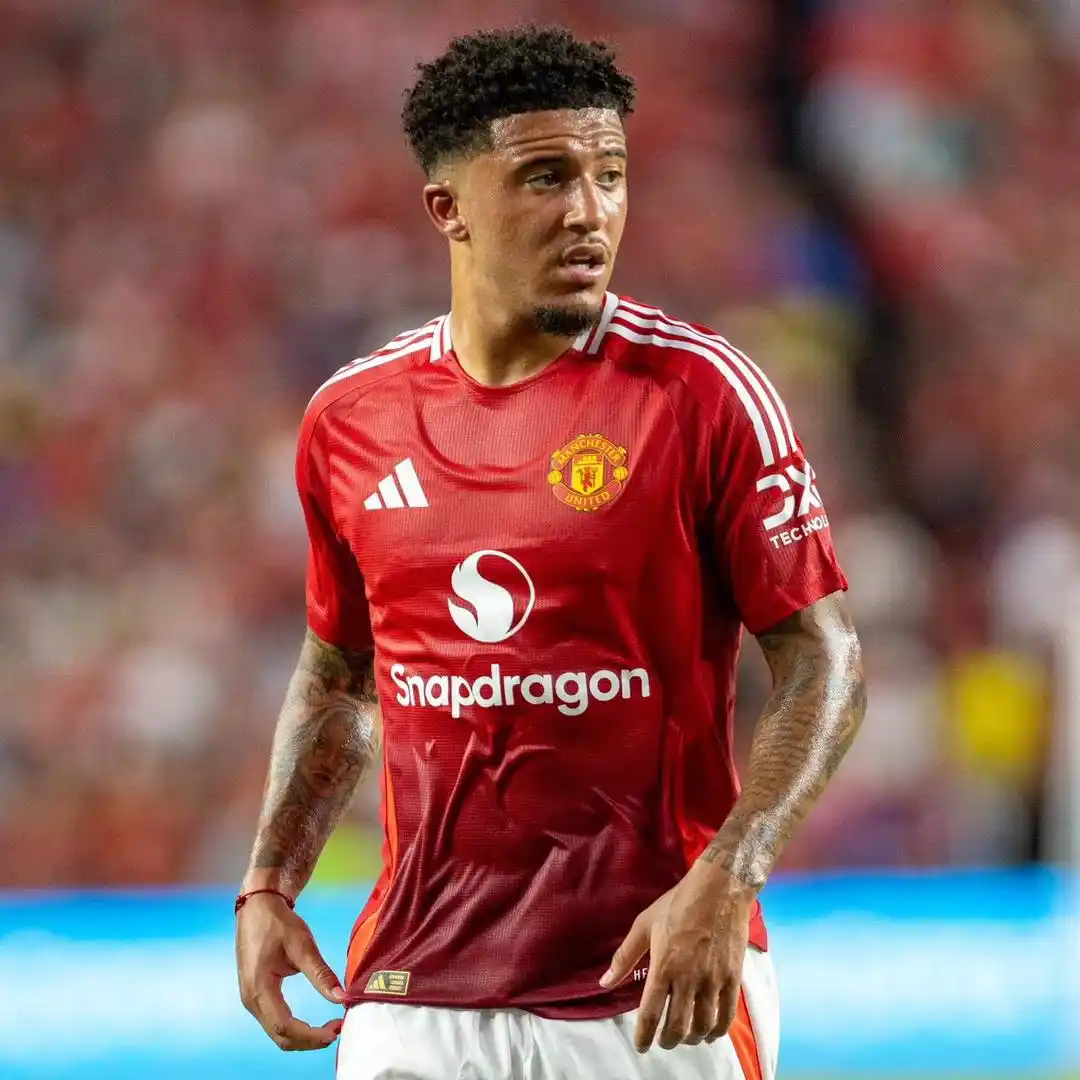Image from Football News ⚽️: 🚨 Jadon Sancho has said YES to joining Napoli! 🔵✅ Man United want €...