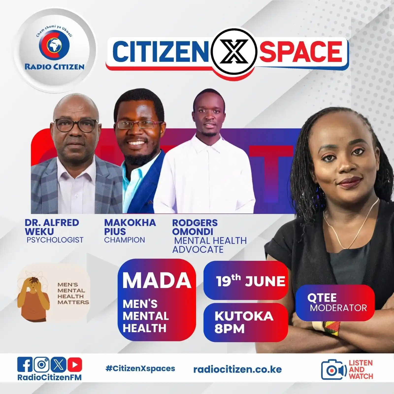 Image from Citizen Digital: Je, kama jamii tunawezaje hakikisha afya ya akili ya wanaume inaimarik...