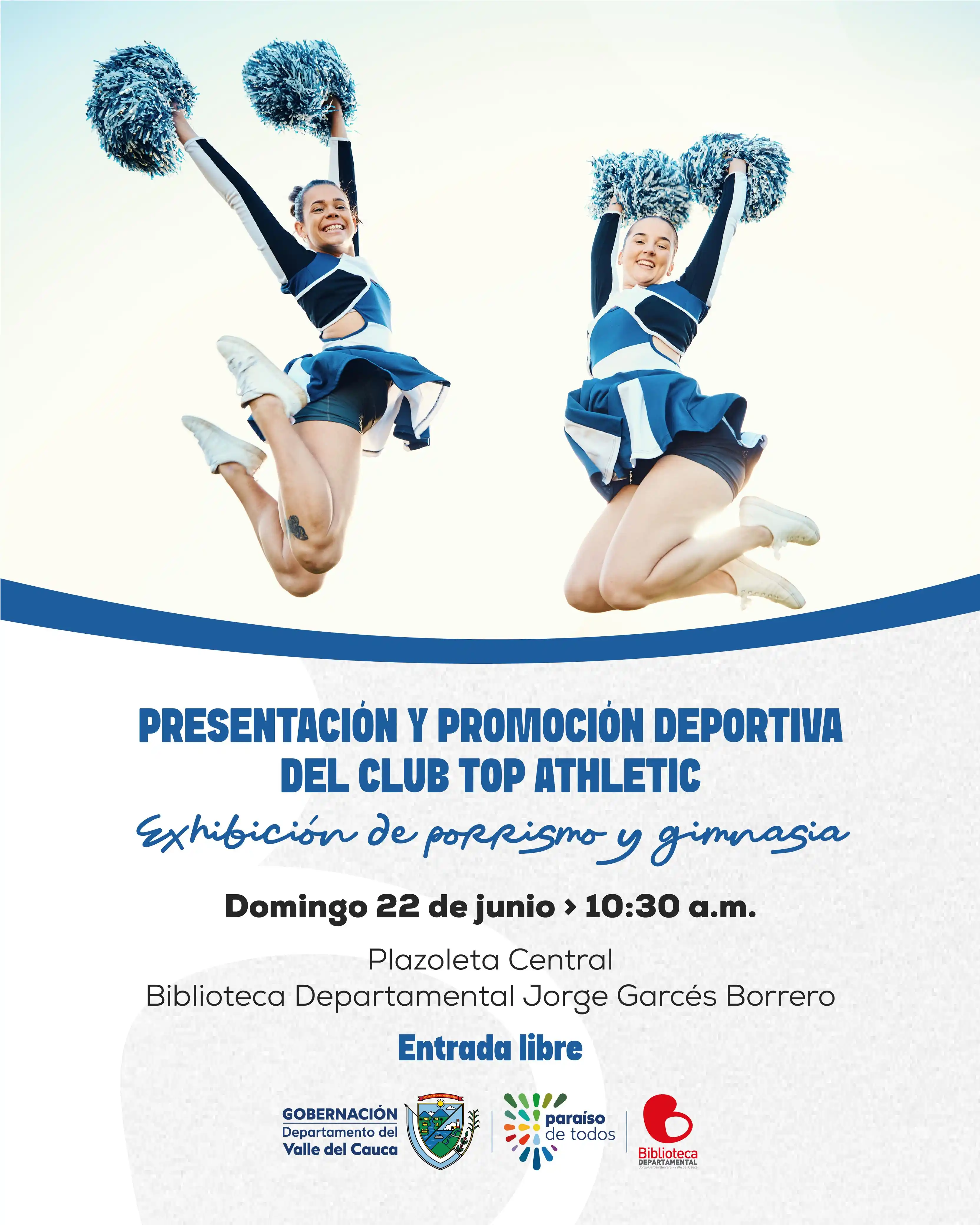 Image from @bibliovalle: 📣🤸🏻‍♂️ ¡La energía del porrismo y la gimnasia llega a BiblioValle! ...