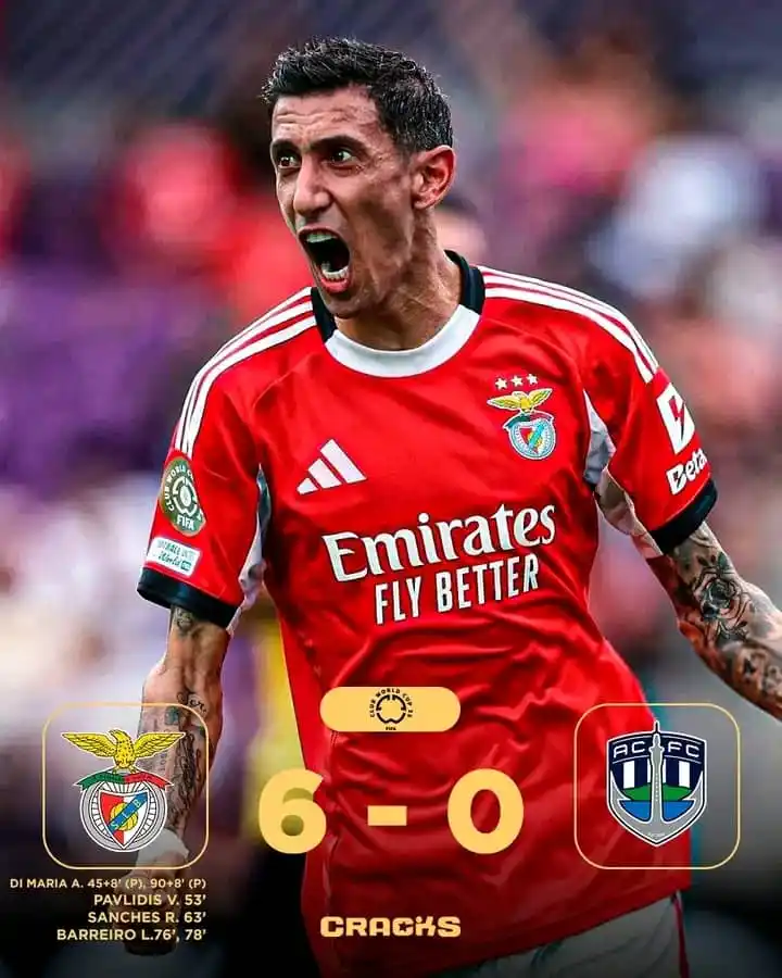 Image from FIFA CLUB WORD CUP ✅: 🦅 LAS ÁGUILAS QUIEREN 8VOS  🔝 Benfica cumplió con su tarea, goleó a ...
