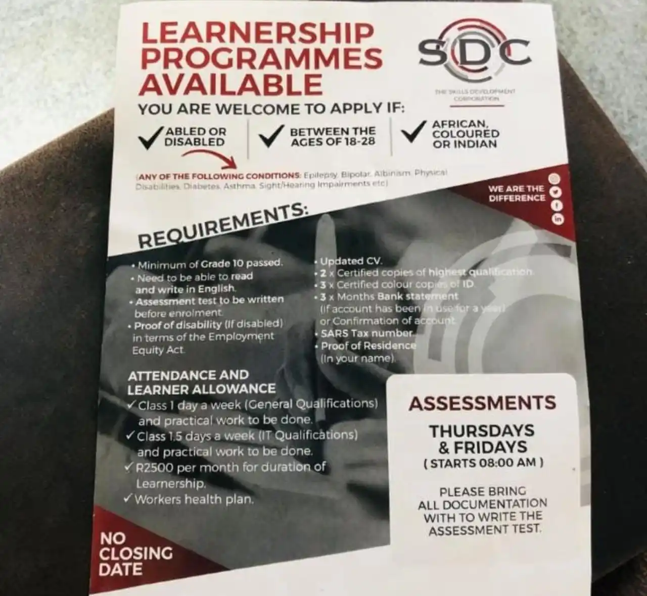 Image from Jobs & Learnerships in South Africa | Youthspace: Learnership plug for people with Grade 10 or 12 stipend R2500 PM Loca...