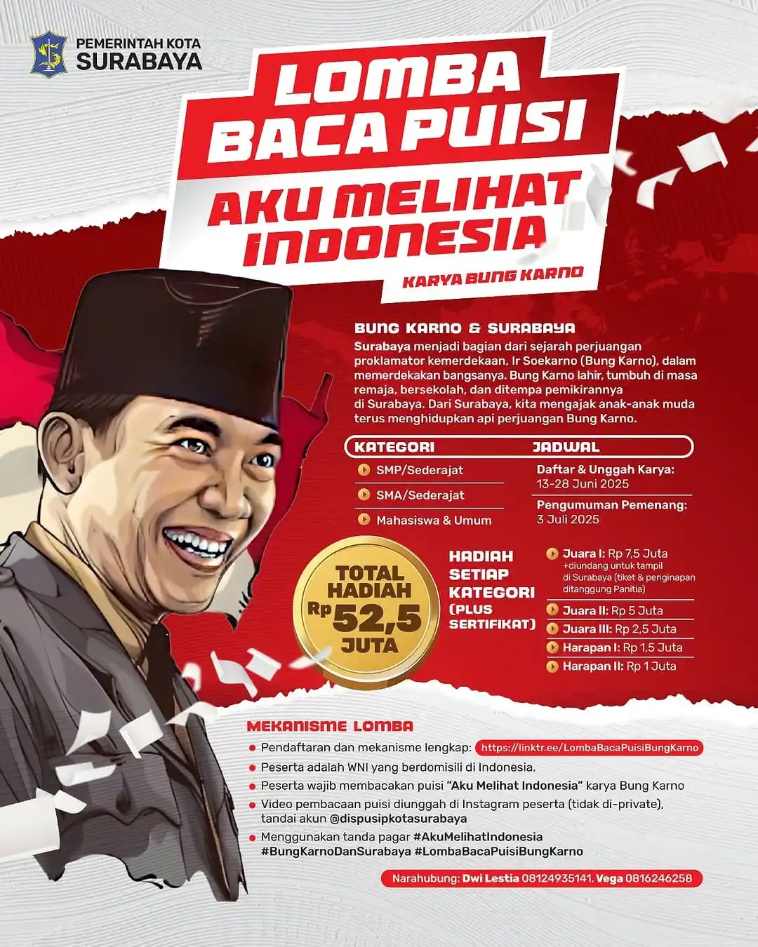 Image from Info Lomba: Lomba Baca Puisi Nasional 2025, Gratis 🆓🆓 . . . Lomba baca puisi “Ak...