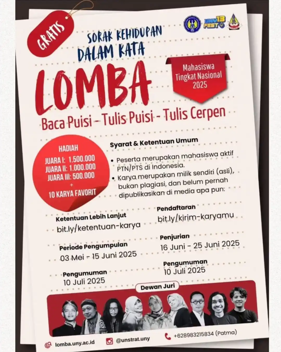 Image from Info Lomba: Lomba Menulis Puisi, Baca Puisi, dan Cerpen Nasional 2025, Gratis 🆓 �...
