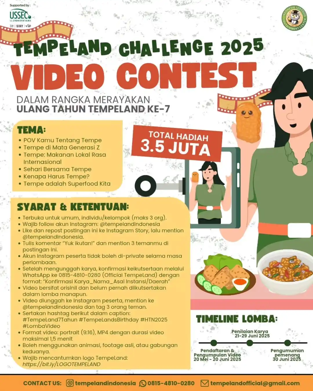 Image from Info Lomba: Lomba Video Pendek Nasional 2025, Gratis 🆓 . . . . TEMPELAND CHALLENG...