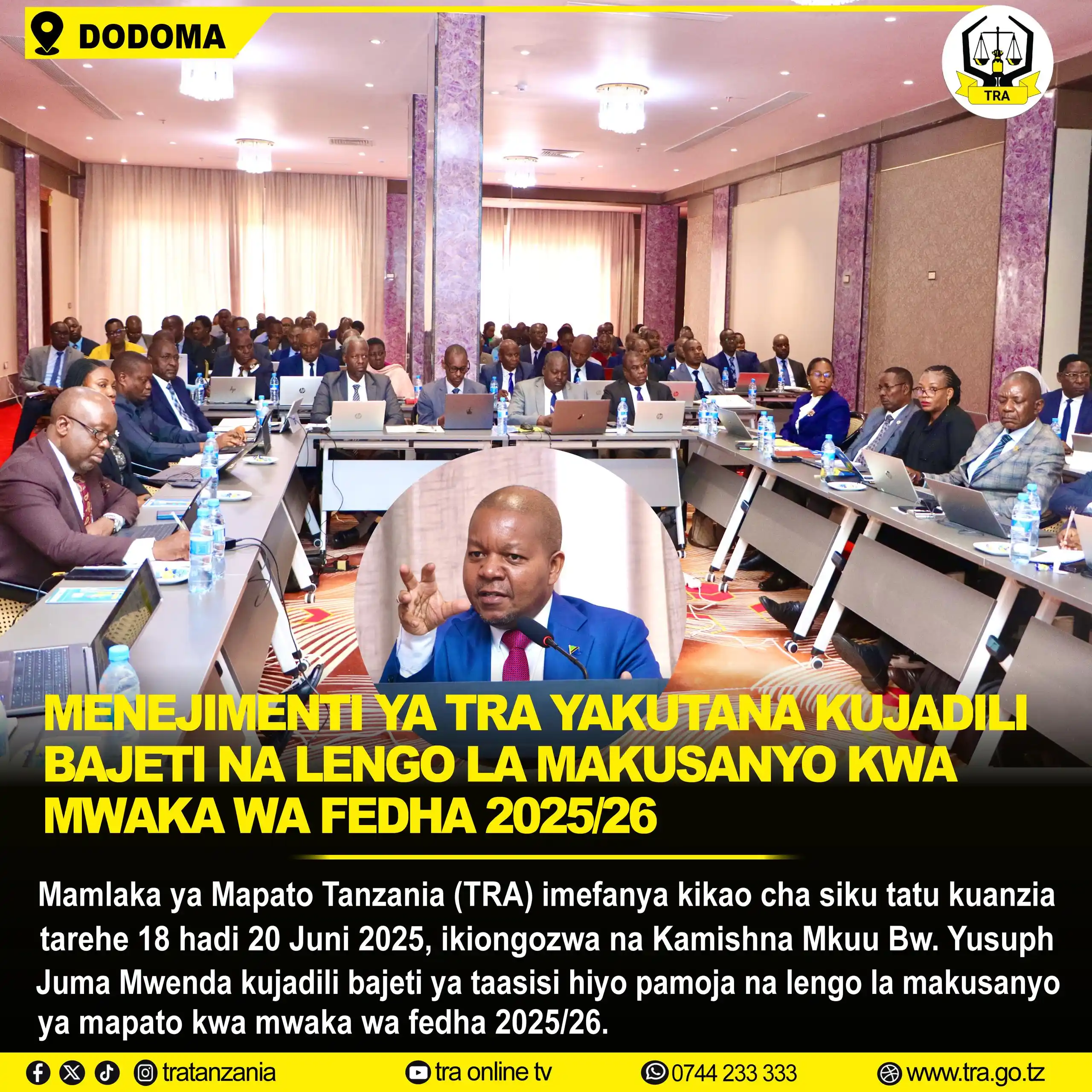 Image from TRA TANZANIA: MENEJIMENTI YA TRA YAKUTANA KUJADILI BAJETI NA LENGO LA MAKUSANYO KWA ...