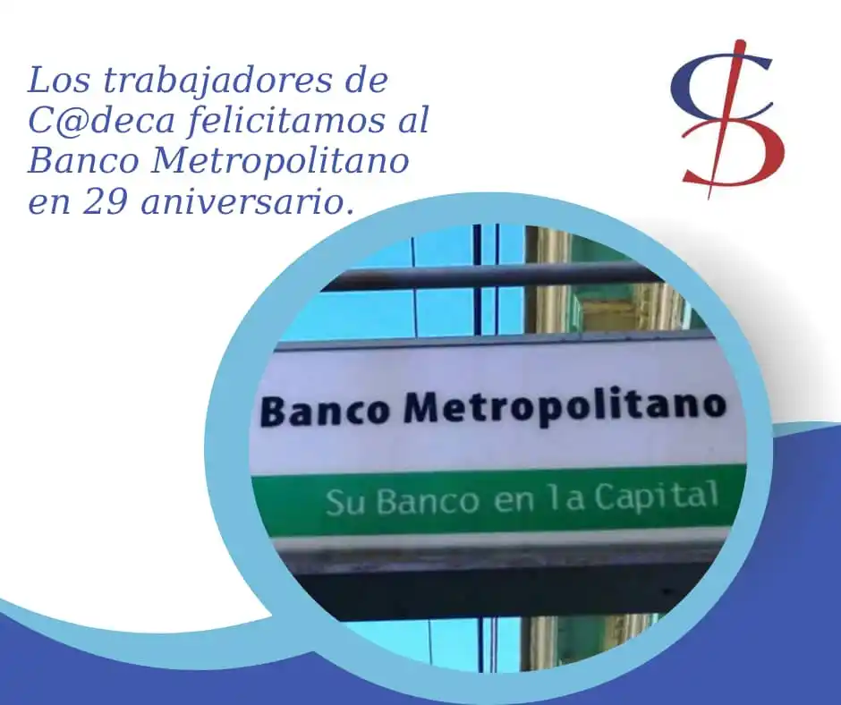Image from CADECA-Casas De Cambio: 🎉Muchas felicidades a los colegas del Banco Metropolitano en su 29 an...