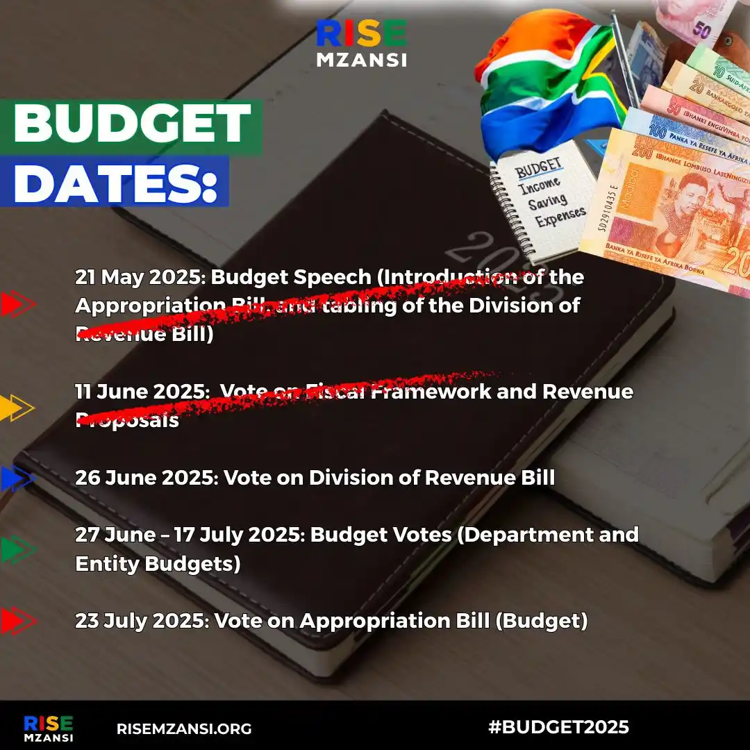 Image from RISE Mzansi: 🗓️ Next Up on the Budget 2025 Calendar! We’re looking ahead to the V...