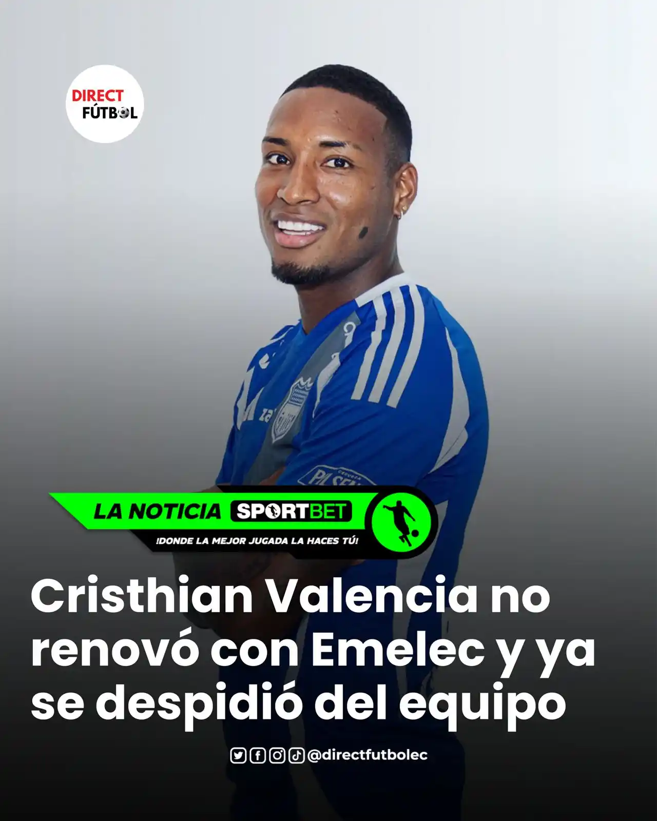 Image from DIRECT FÚTBOL: ¡NO VA MÁS! ❌🔵 Cristhian Valencia🇪🇨⚽️ no renovó con <a class="text-...