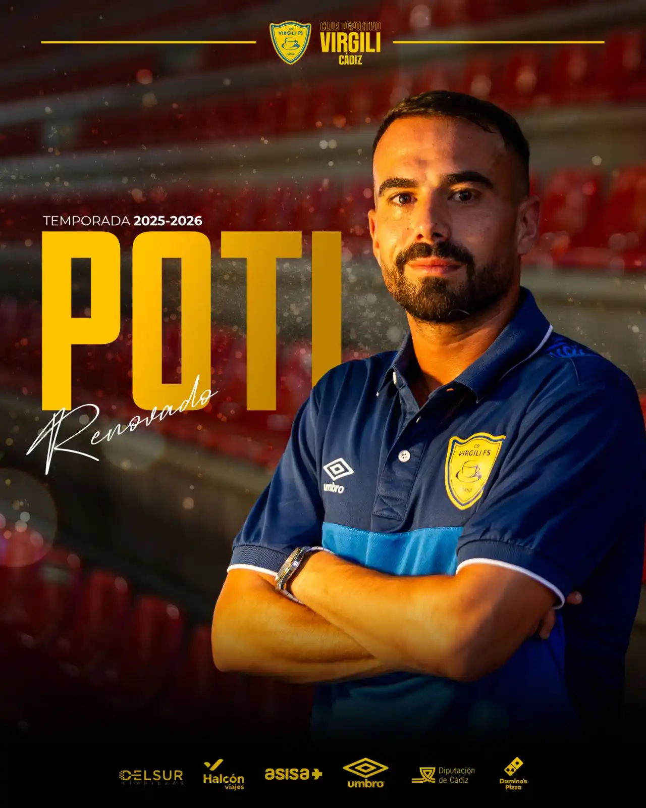 Image from CD Virgili Cádiz: 🚨 OFICIAL | Poti renueva como jugador del CD Virgili Cádiz para la te...