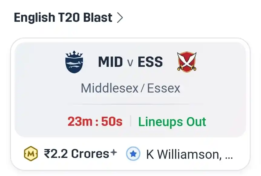 Image from Expert Dream11 Team - Prediction Best Expert Winning Dream 11 Teams - Dream11 Rank 1 GL SL H2H Teams: *ONLY 20 min Left..!*🥳🥳🎉 *After Lineups Pro Teams Added in PRO App....