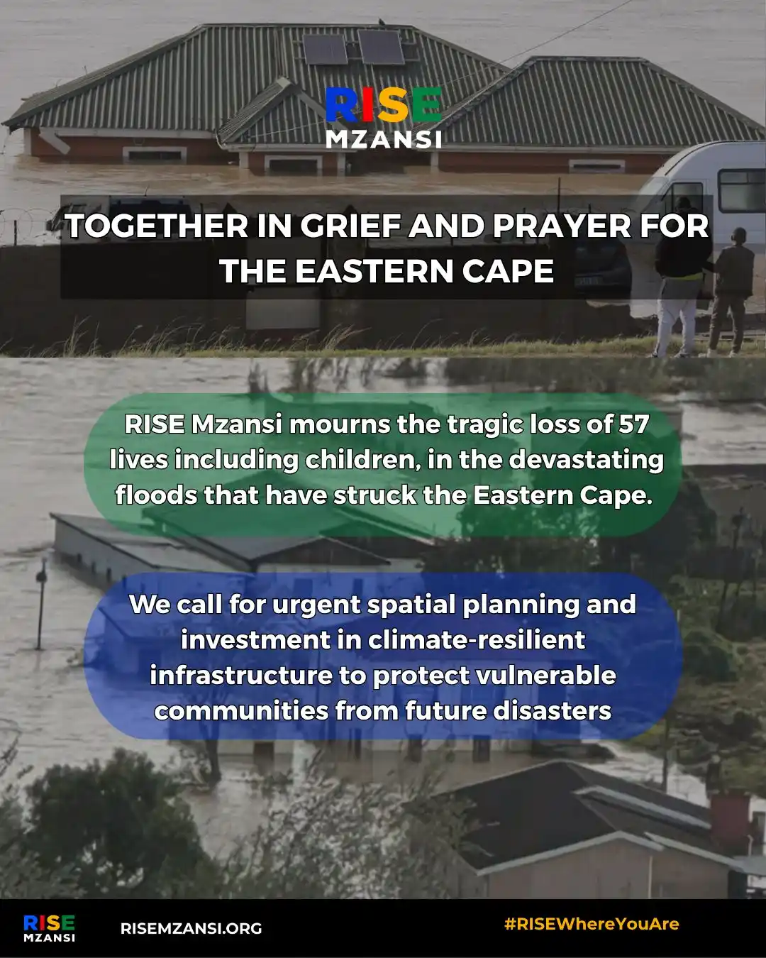 Image from RISE Mzansi: Our hearts are with the people of the Eastern Cape 🤍  RISE Mzansi mou...
