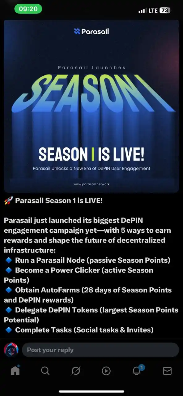 Image from AYSTAR CRYPTO SAGA ⭐ 🪙: 🔥 PARASAIL NETWORK SEASON 1 IS LIVE   Season 1 end in <28 days...