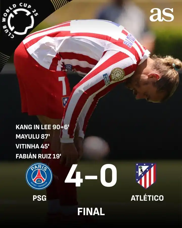 Image from Diario AS: 🚨 ¡Pesadilla atlética para empezar! ¡Un PSG muy superior arrolla a lo...