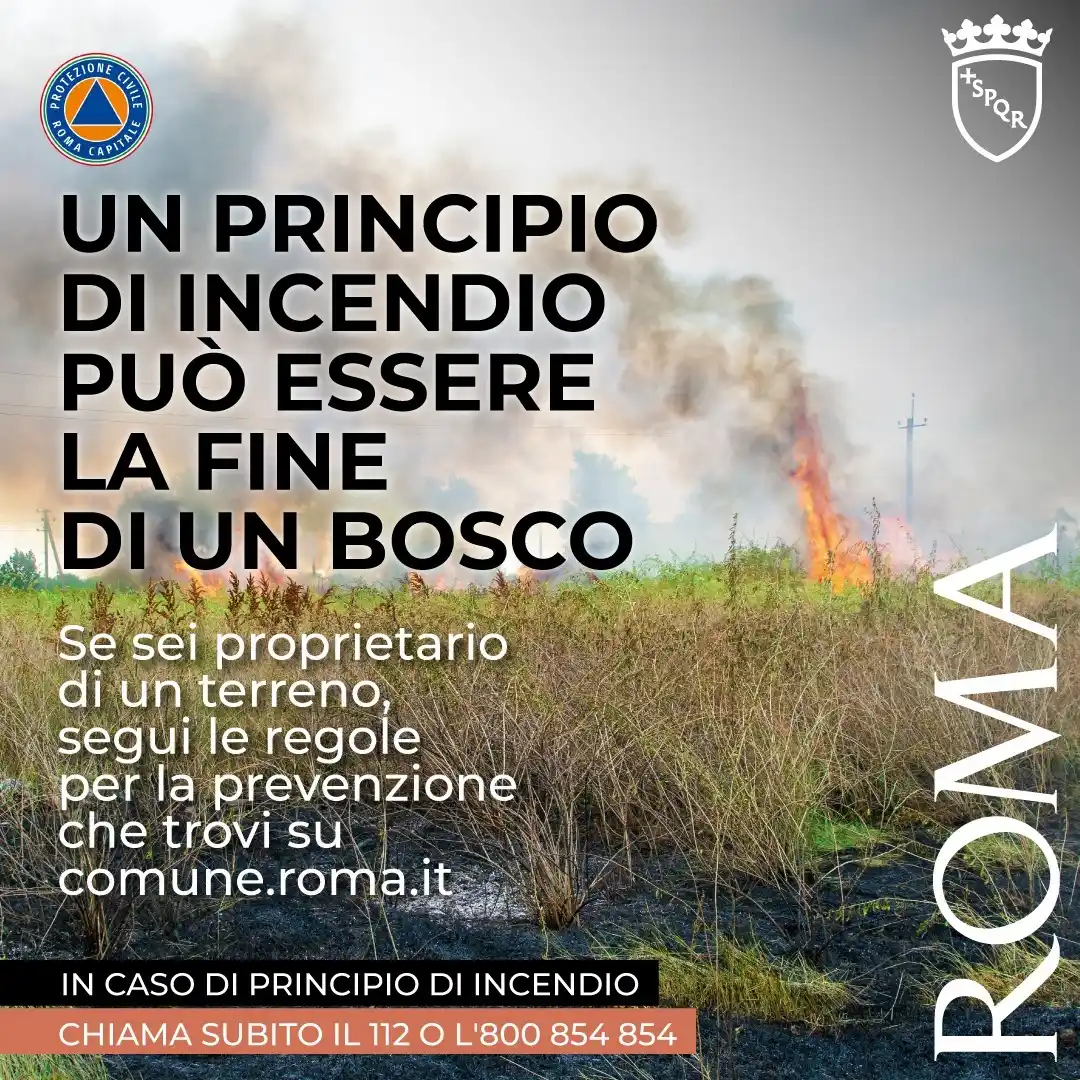 Image from Roma Capitale: 📣 *Prevenzione incendi: la campagna informativa.* 🔥🌳 *"Un principi...
