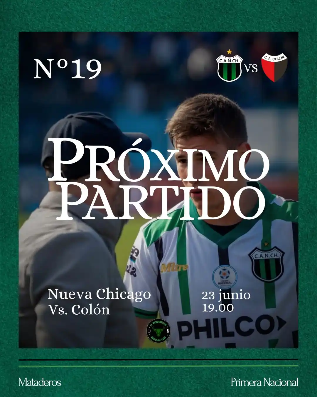 Image from El Verdinegro : PRÓXIMO COMPROMISO 💚🖤 NUEVA CHICAGO - Colón 🏆 Torneo Primera Naci...