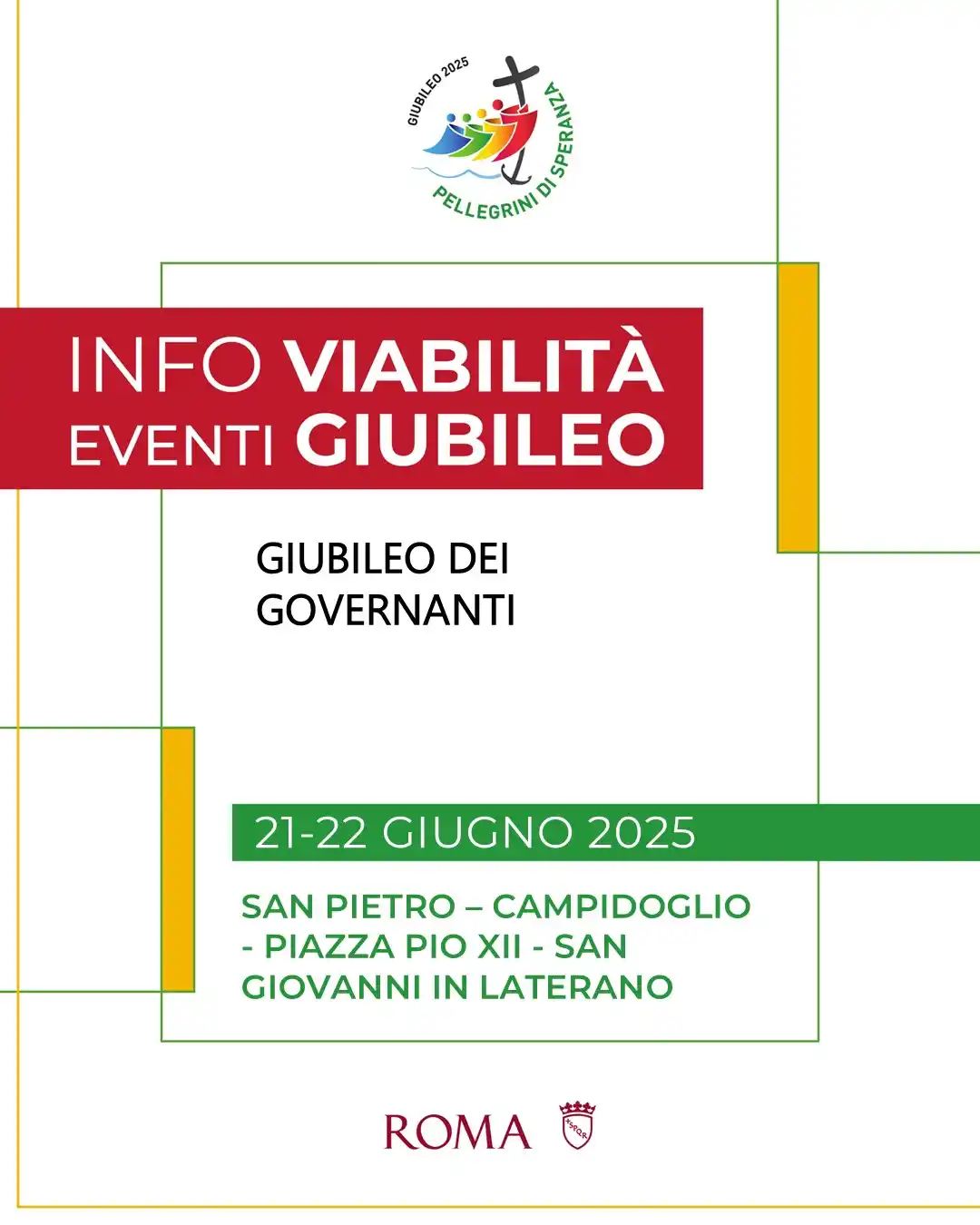 Image from Roma Capitale: 📅 *Sabato 21 e domenica 22 giugno appuntamento con il Giubileo dei Go...