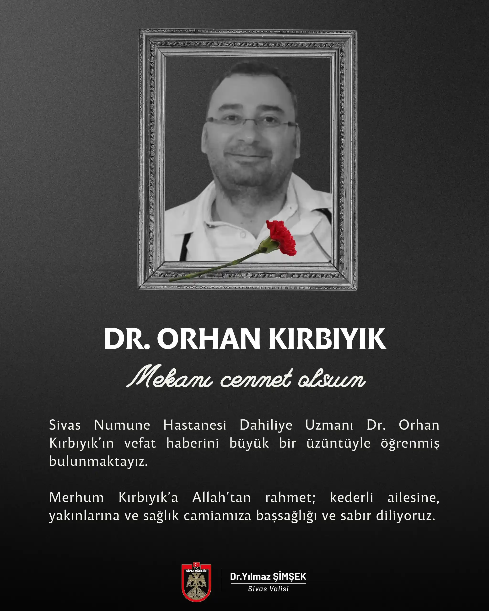 Image from Sivas Valiliği: Sağlık camiamızın başı sağ olsun....