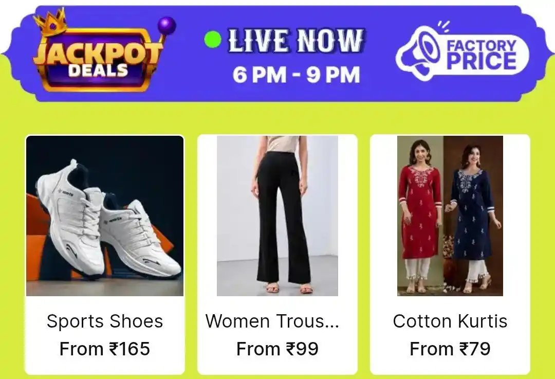 Image from Amezing Deals: 🔥Shopsy Jackpot Deals Live Sports Shoes from ₹165 https://cutt.ly...