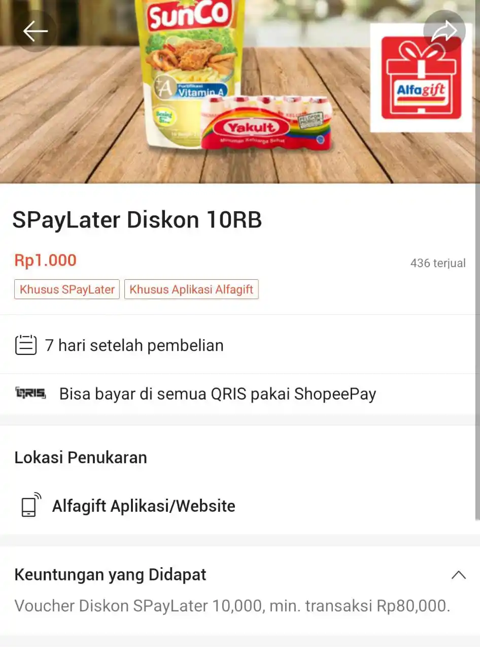 Image from PROMO SHOPEE 🔥: Temukan Voucher SPayLater Diskon 10RB untuk Alfagift cuma dengan Rp1.0...