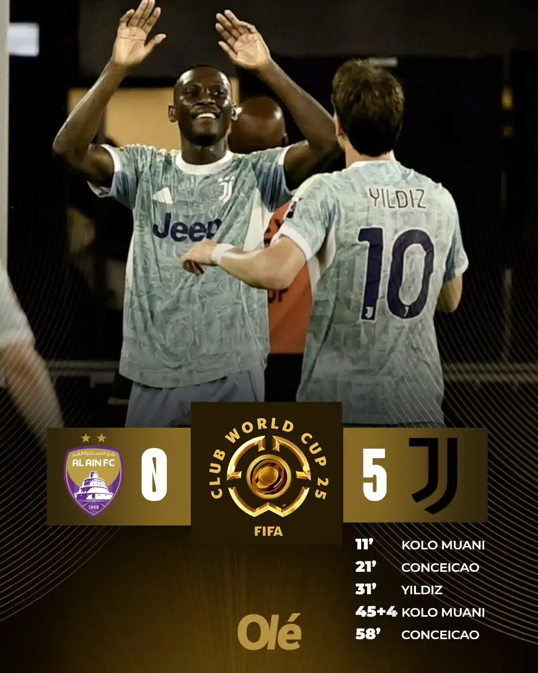 Image from FIFA CLUB WORD CUP ✅: TRIUNFO CÓMODO DE LA JUVENTUS EN EL DEBUT 🔲✅  ➡️ La Vecchia Signora s...