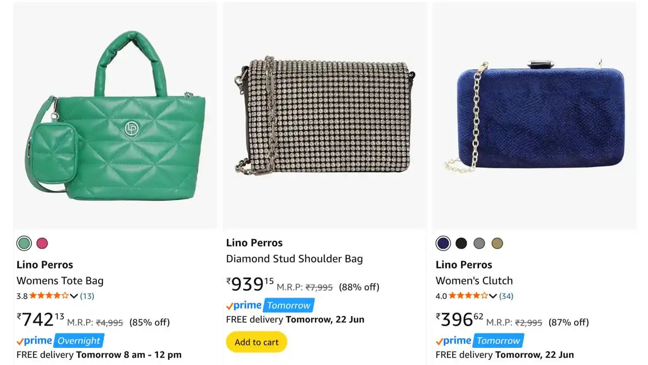 Image from DealsHub India: UPTO 89% OFF Lino Perros Branded Handbags https://dealshubindia.in/do...