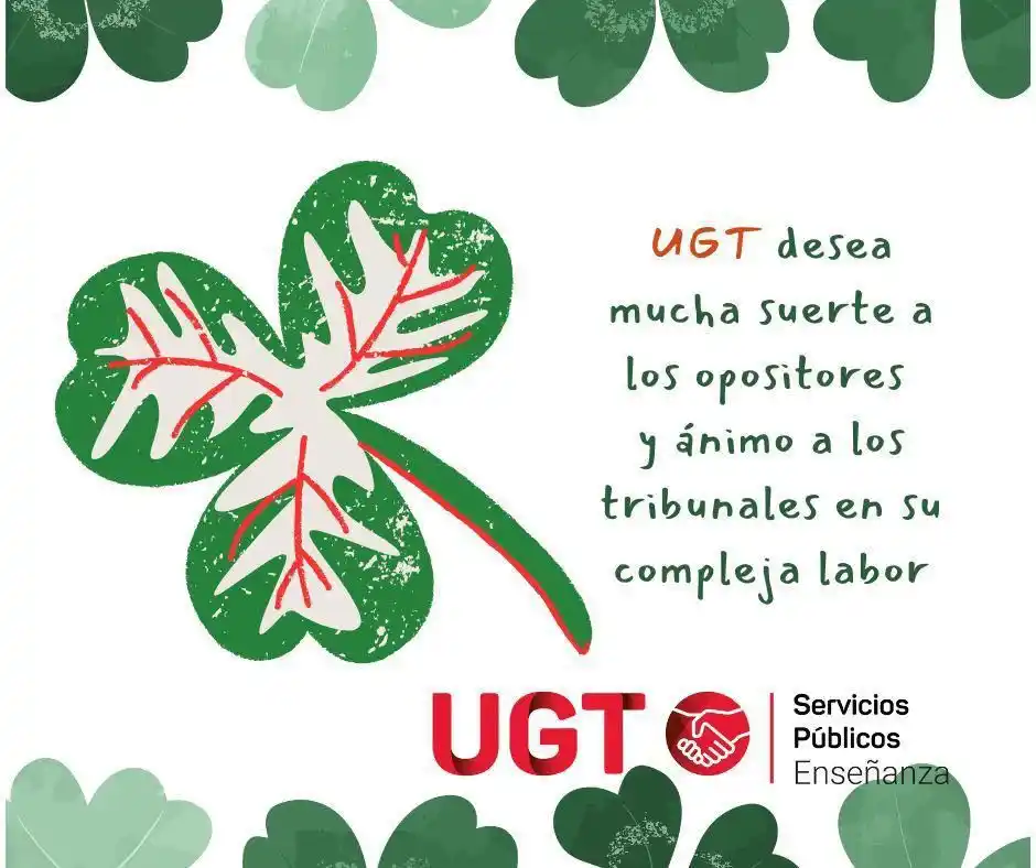 Image from UGT Servicios Públicos CARM: Vamos aspirantes de Secundaria y Otros cuerpos 😍 *Mucha suerte y a ...