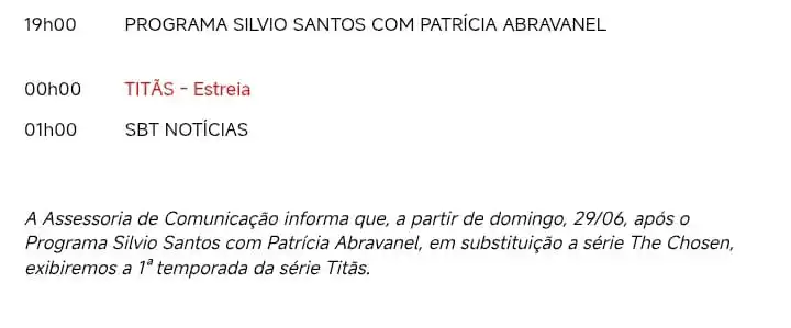 Image from Telemaníacos: A partir do dia 29/06, após o Programa Silvio Santos o SBT estreia a 1...