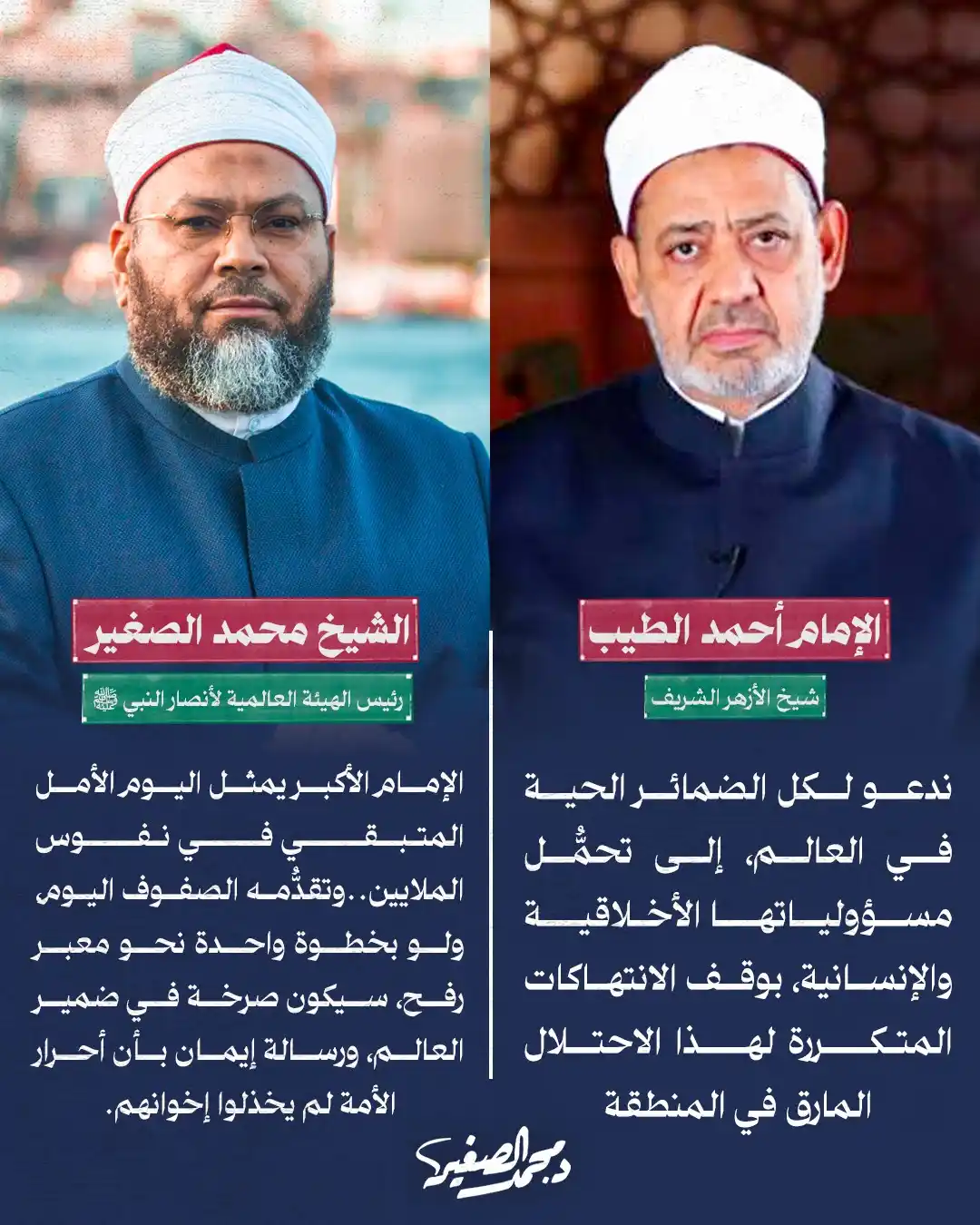 Image from الشيخ الدكتور محمد الصغير: الإمام الأكبر يمثل اليوم الأمل المتبقي في نفوس الملايين، وتقدُّمه الصف...