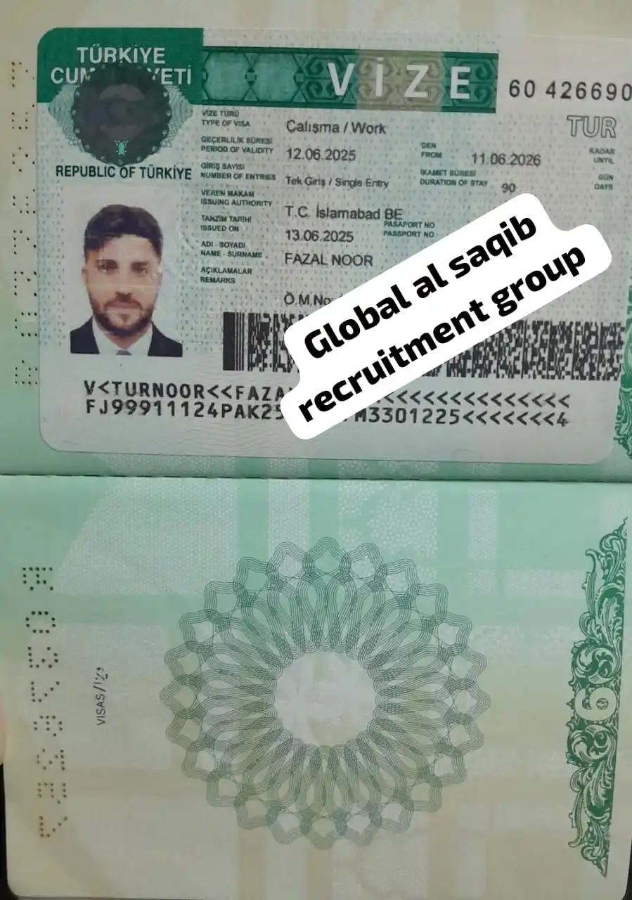 Image from Global Al Saqib Recruitment Group: *Alhamdulillah Another Turkish 🇹🇷 Visa stamped* *Join our WhatsAp...
