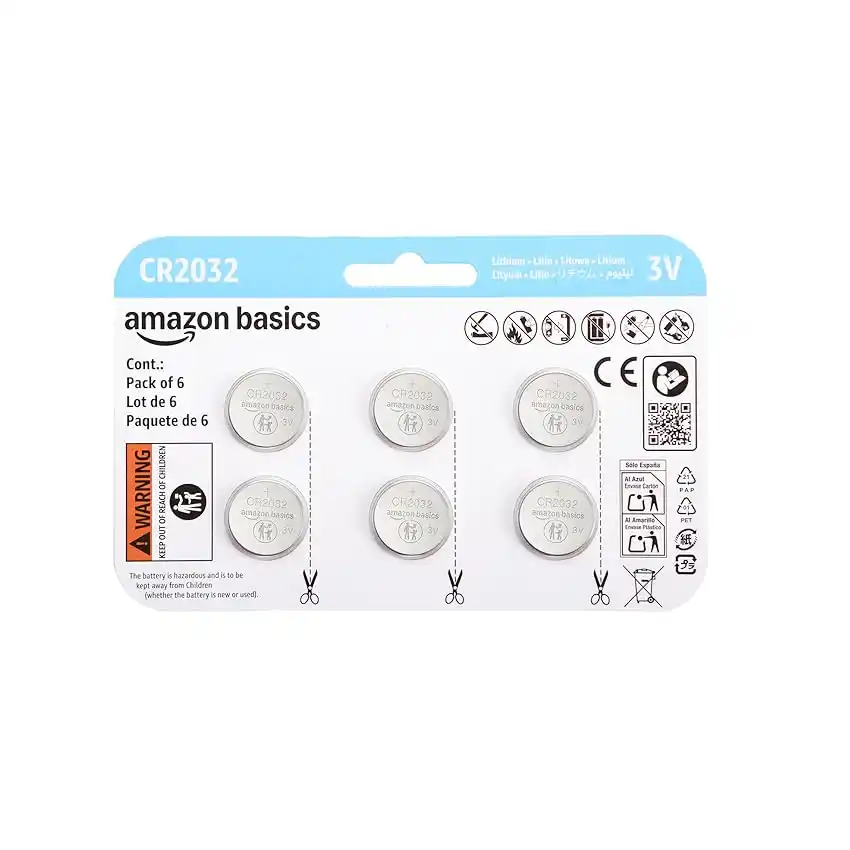Image from PrezzoFolle: 🛍 _Amazon Basics, 6 batterie a bottone al litio CR2032, 3 Volt, lunga...
