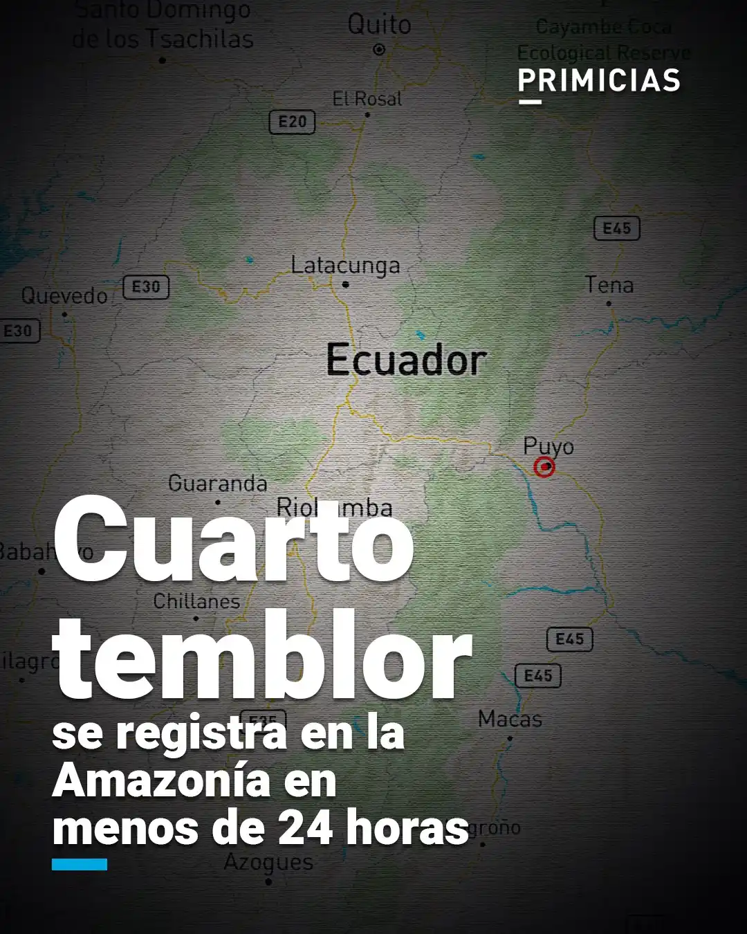 Image from PRIMICIAS: 🔴 ATENCIÓN  El Instituto Geofísico reportó otro temblor con epicentro...