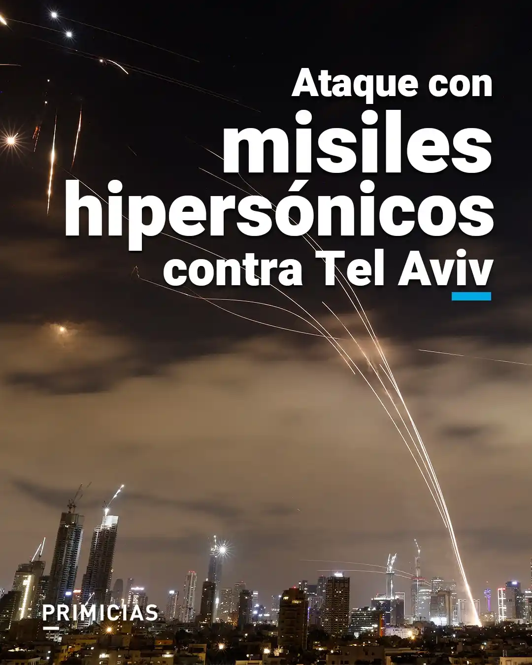 Image from PRIMICIAS: 🔴 ATENCIÓN  Irán asegura haber lanzado misiles hipersónicos contra Is...