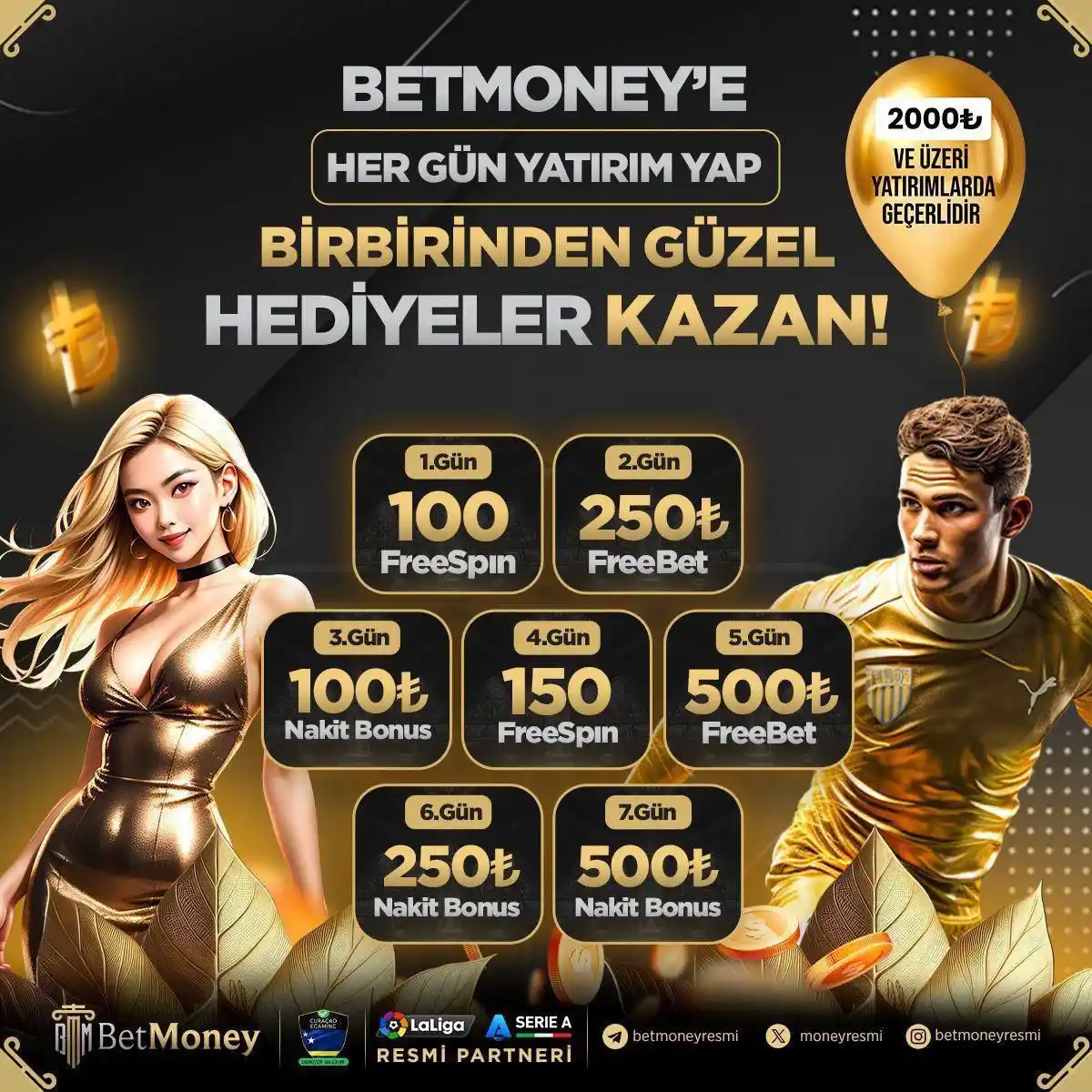 Image from BETMONEY: 💰 BetMoney’e Her Gün 2000 TL ve üzeri yatırım yap, 7 gün boyunca birb...