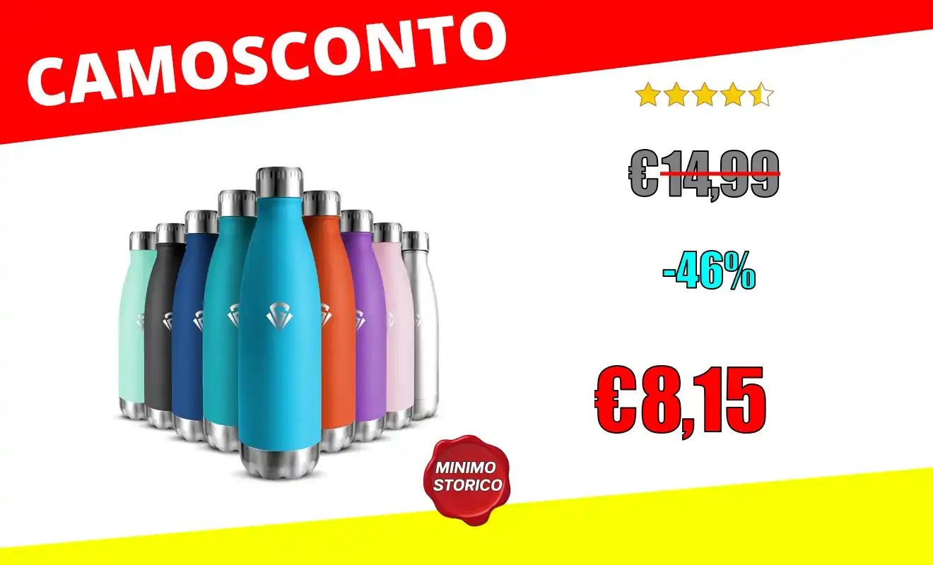 Image from OfferteSconto: *Borraccia Termica Bambini 500ML, Senza BPA*   ❌ ~14,99€~  💰Sconto de...