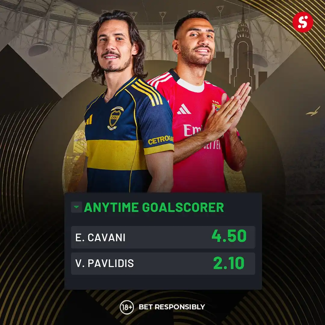 Image from SportyBet : *CAVANI OR PAVLIDIS?* 🧐  Who will score tonight when Boca Juniors fac...