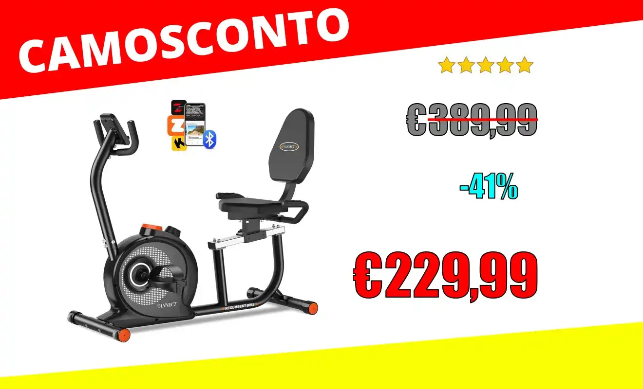 Image from OfferteSconto: *Cyclette da casa Magnetica, Recumbent Ergometro con 16 Livelli di Res...