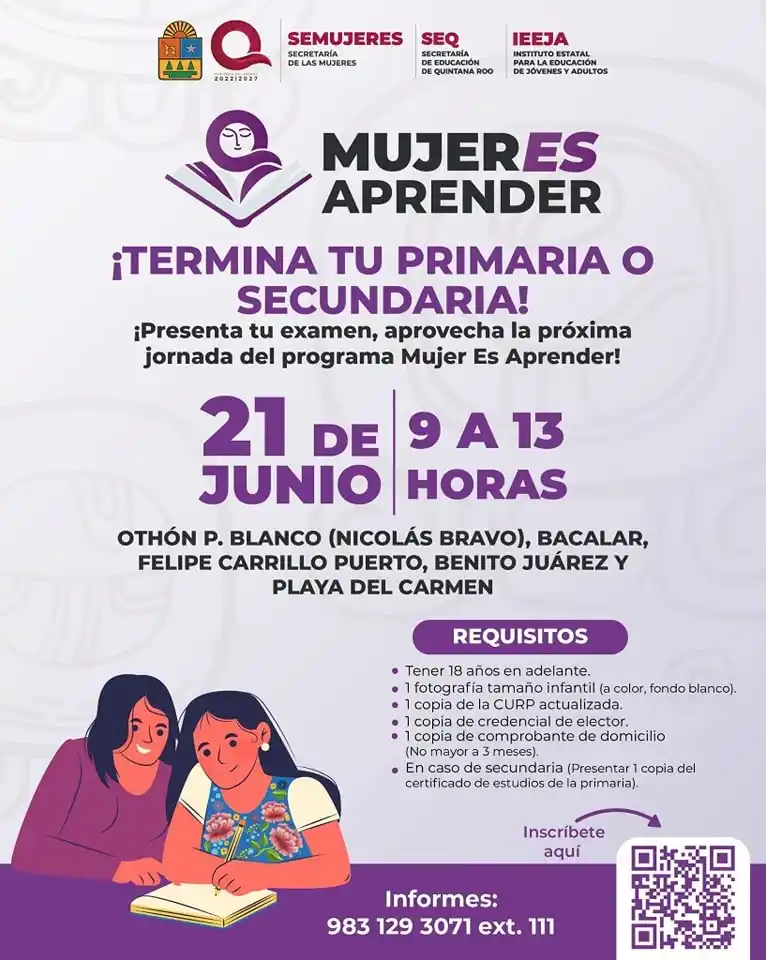 Image from Gobierno de Quintana Roo: 📚✨ ¡El futuro que sueñas comienza hoy, mujer quintanarroense!  Si viv...