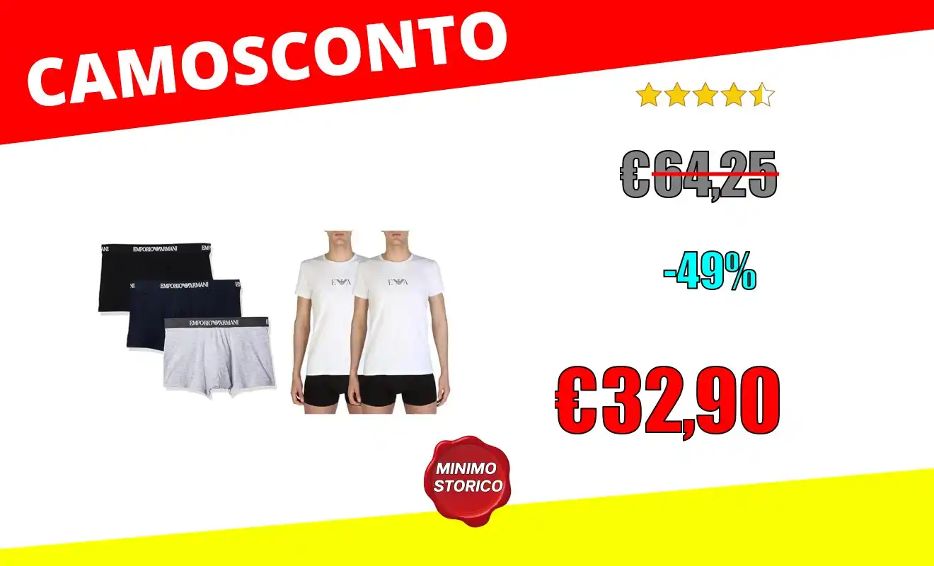 Image from OfferteSconto: *Emporio Armani Uomo 3-Pack Trunk Essential Core Logoband Boxer*   ❌ ~...