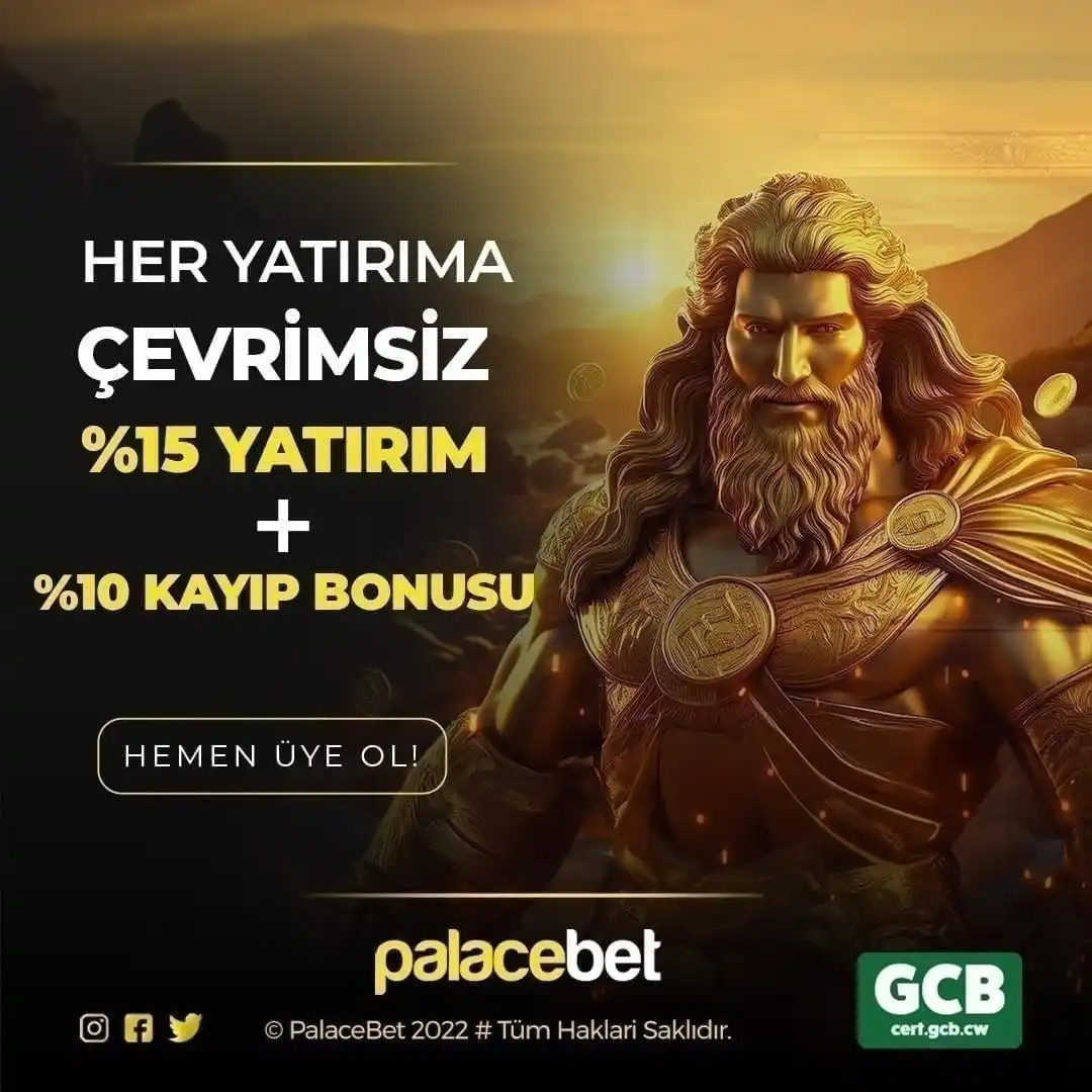 Image from Palace Resmi: 🎁Her Gün Her Yatırımınıza %15 Yatırım Bonusu Olası Kayıplarda %10 Dis...