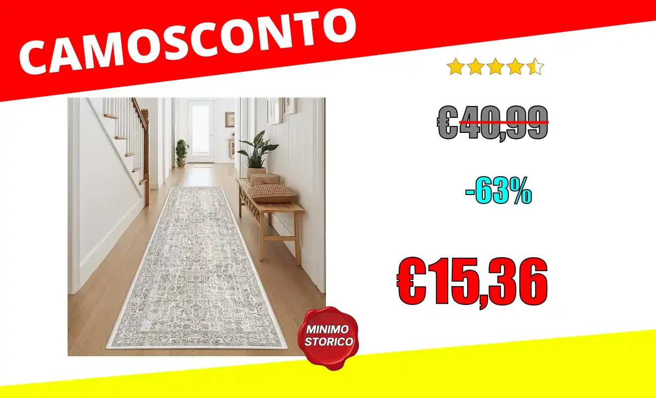 Image from OfferteSconto: *HUGEAR Vintage Passatoia Tappeto Corridoio Talpa Tappeti 60x240cm Cuc...