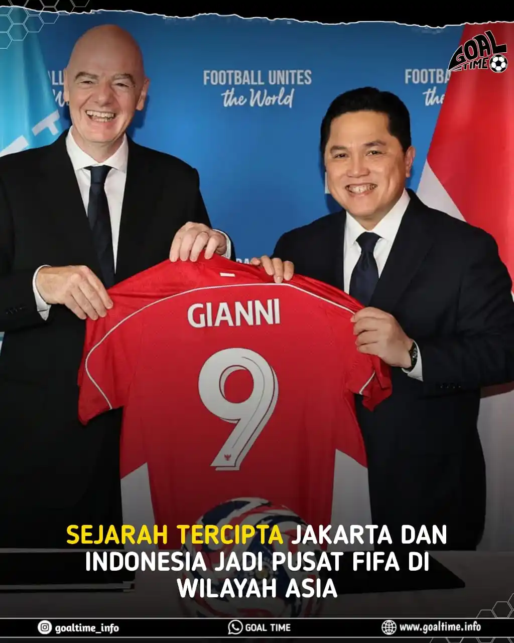 Image from GOAL TIME: Jakarta resmi jadi pusat FIFA untuk Asia Tenggara dan Asia Timur! Ketu...