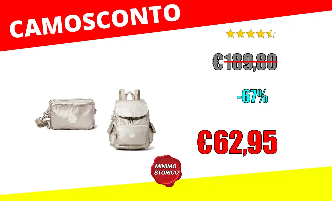 Image from OfferteSconto: *Kipling ABANU MULTI Piccola borsa a tracolla trasformabile in marsupi...