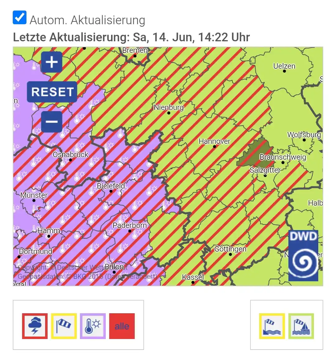 Image from Kreisfeuerwehr Schaumburg: Kreis Schaumburg  VORABINFORMATION UNWETTER vor SCHWEREM GEWITTER Sa, ...