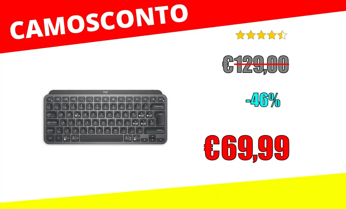 Image from OfferteSconto: *Logitech MX Keys Mini Tastiera Illuminata Wireless, Minimal* ❌ ~129...