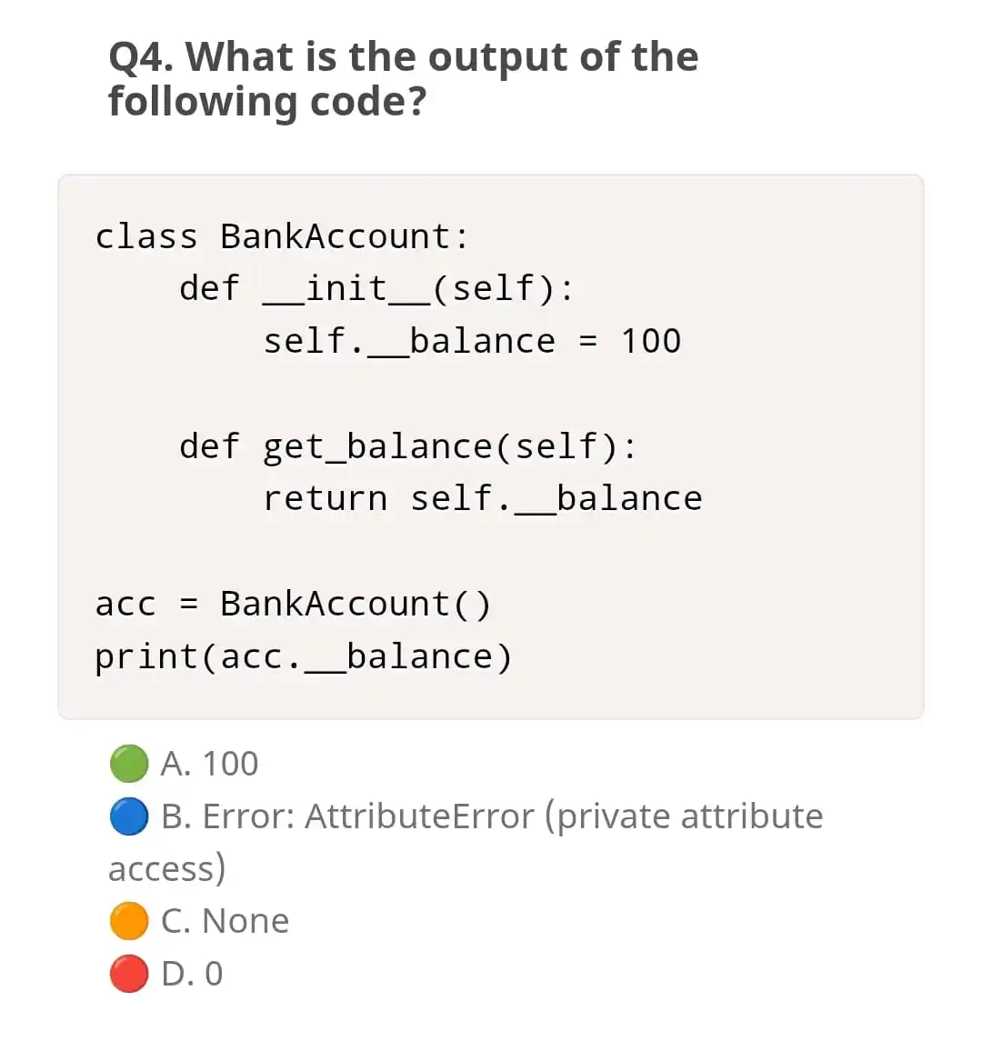 Image from Python For Beginners: 🔥 Master Python Encapsulation with Fun MCQs & Exercises! 🔥 Test your...