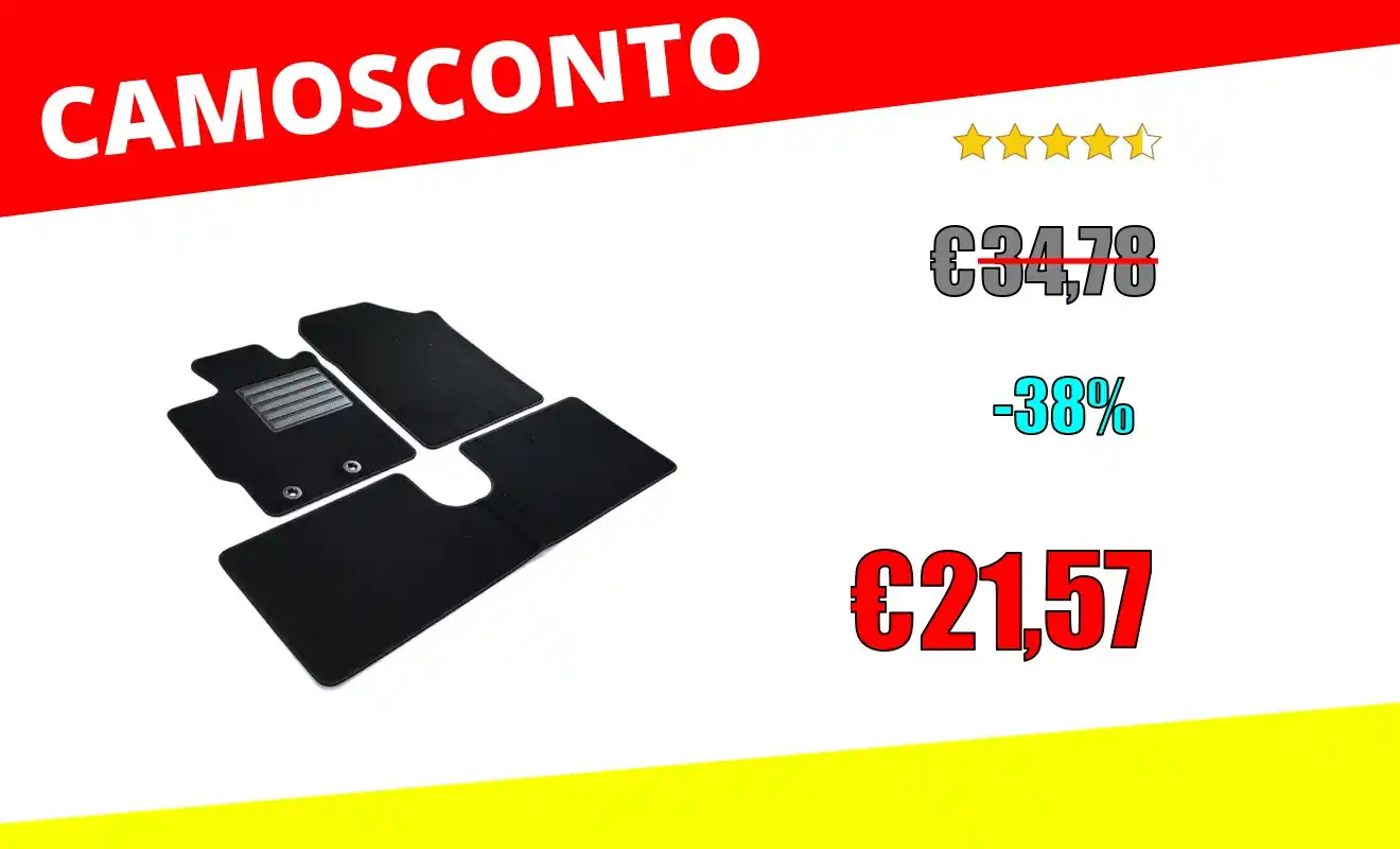 Image from OfferteSconto: *MTM SP-3627 Tappetini su Misura in Velluto per Toyota Yaris III 09.20...