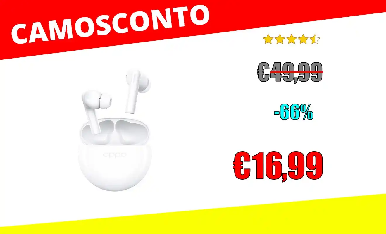 Image from OfferteSconto: *OPPO Enco Buds2, Auricolari True Wireless*   ❌ ~49,99€~  💰Sconto del...