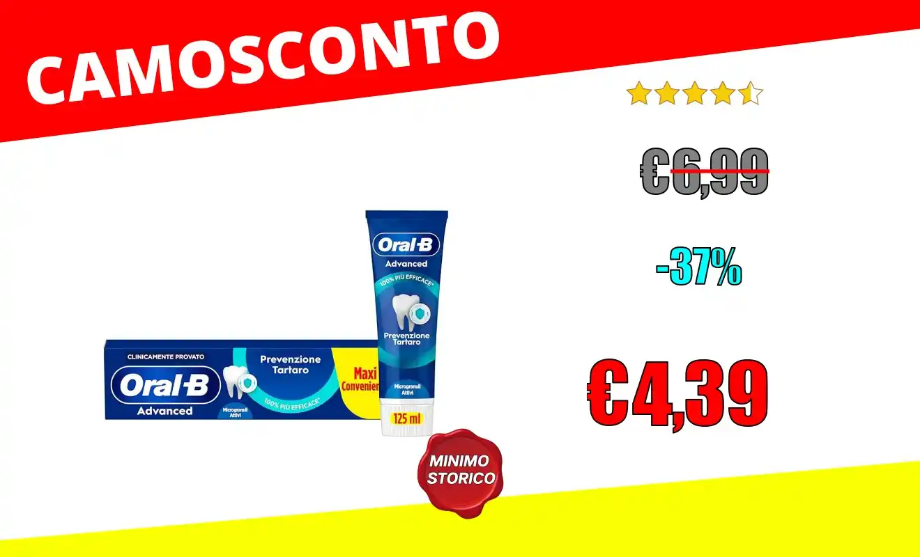 Image from OfferteSconto: *Oral-B Dentifricio Advanced Prevenzione Tartaro con Microgranuli Atti...